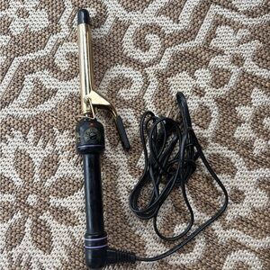 Gold-Tone Curling Iron with Black Handle